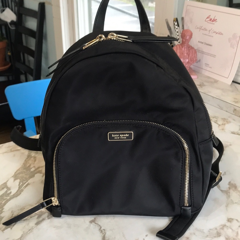 Kate spade black nylon backpack purse